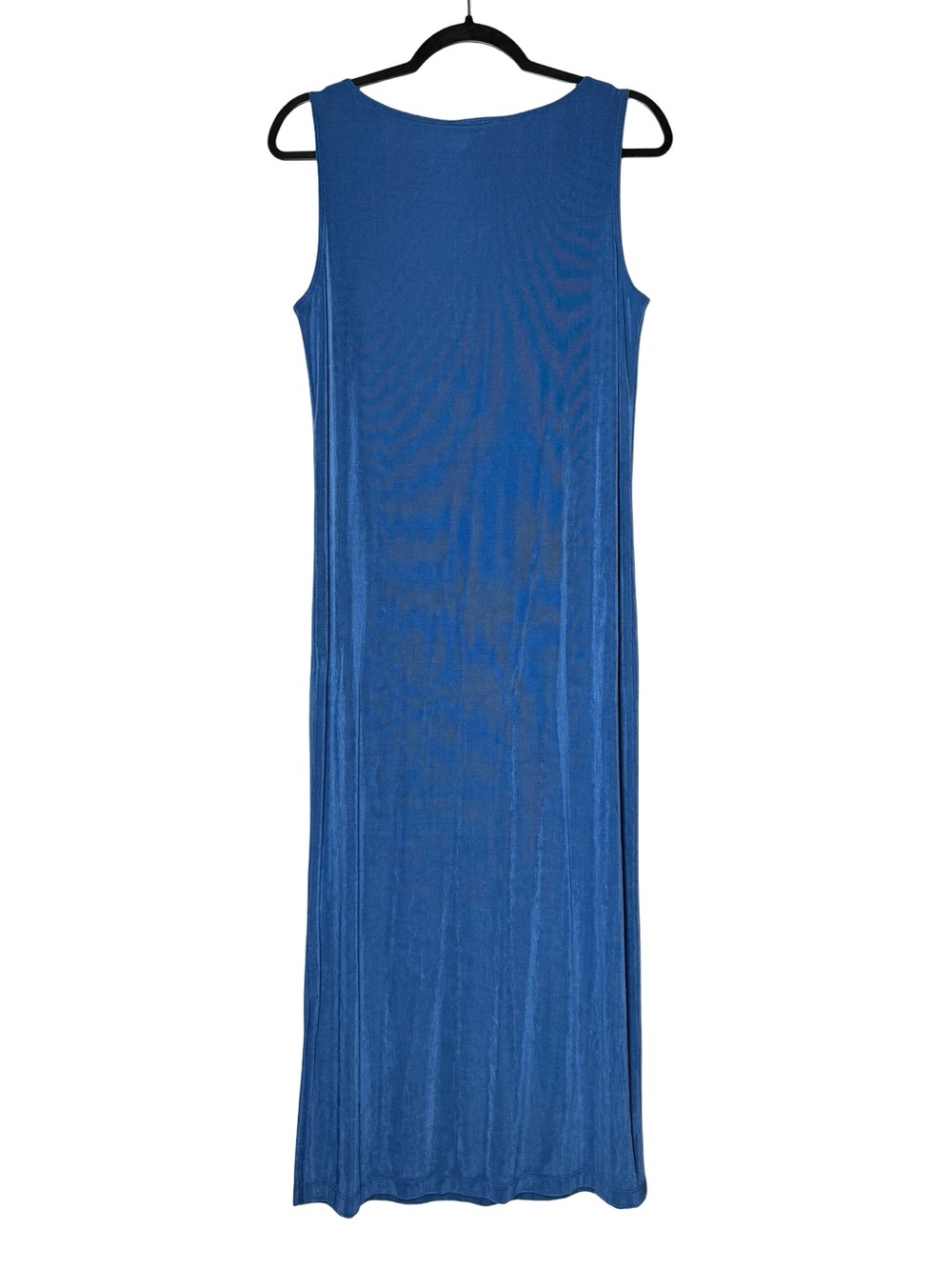 Chico’s Travelers Blue Maxi Dress Medium Sleeveless Slinky Stretch USA Made NWT - Picture 2 of 6